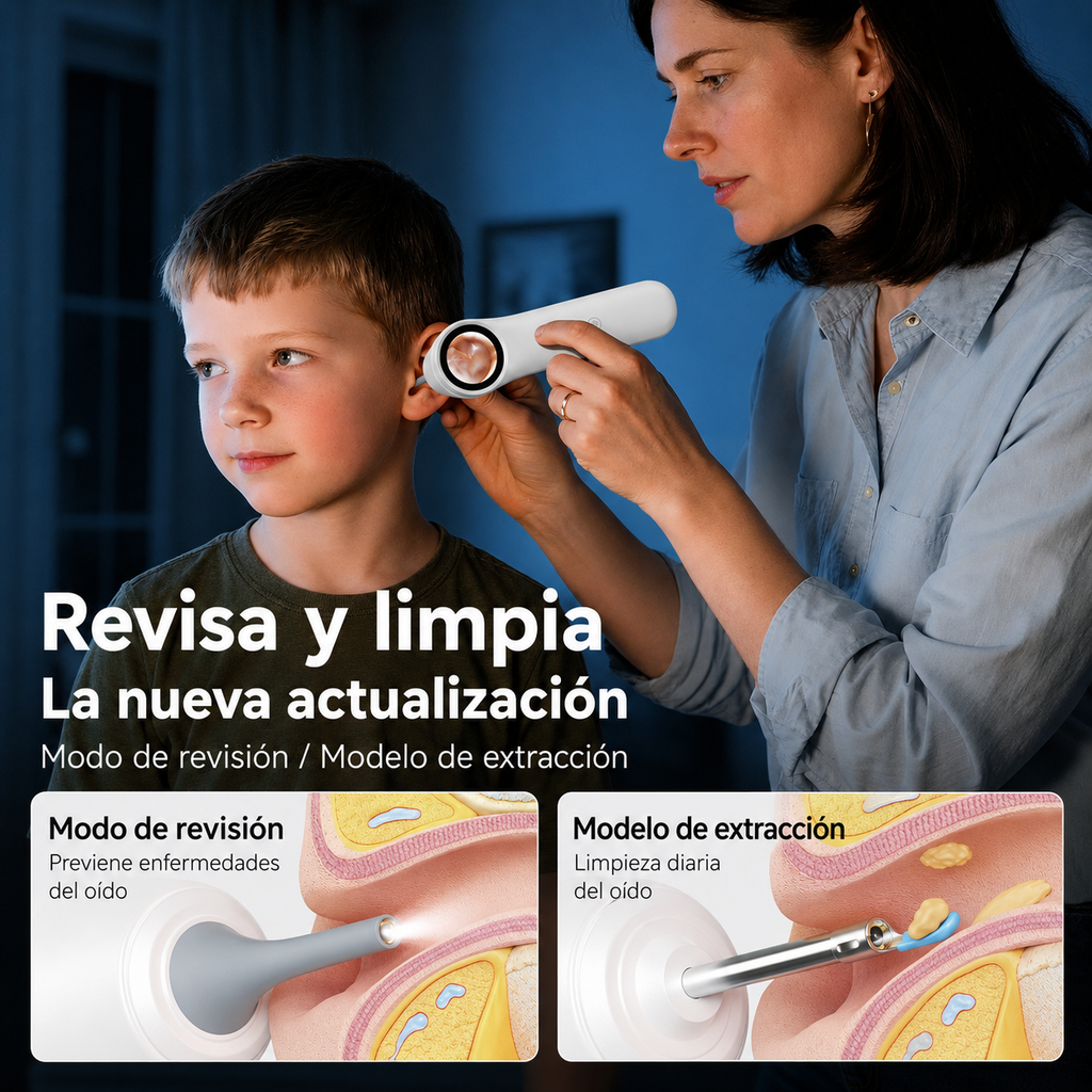 Otoscopio Inteligente Portátil Q12 + Kit de Limpieza