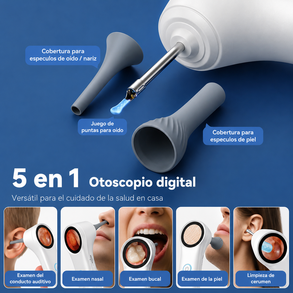 Otoscopio Inteligente Portátil Q12 + Kit de Limpieza