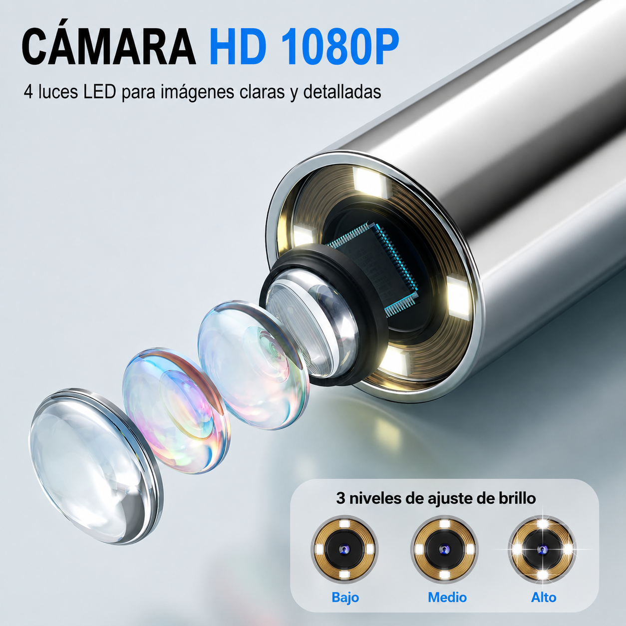 Otoscopio Inteligente Portátil Q12 + Kit de Limpieza